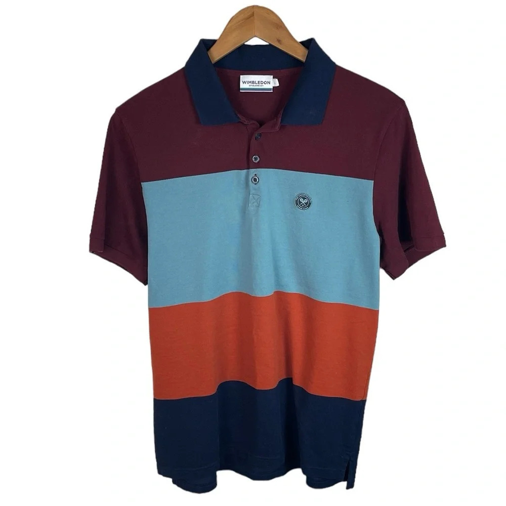 PO771 Men’s Wimbledon Tennis Tournament Preppy Polo Shirt L